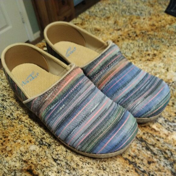 Dansko Pro Clog Womens Jute Rainbow Stripe Artisan Weave EU 37 US 6.5 - Picture 2 of 12